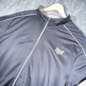 Everlast Full Zip Sweatshirt‎ Mens XL Black Training Workout Stretch #AB538